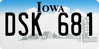 IA license plate DSK681