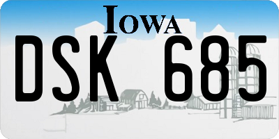 IA license plate DSK685