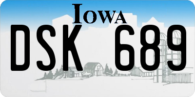 IA license plate DSK689
