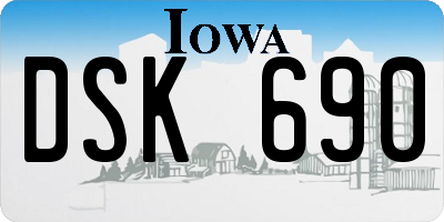 IA license plate DSK690