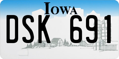 IA license plate DSK691