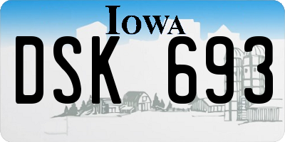 IA license plate DSK693