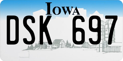 IA license plate DSK697
