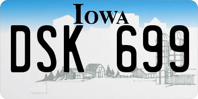 IA license plate DSK699
