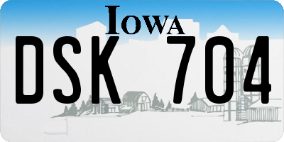 IA license plate DSK704