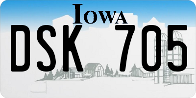 IA license plate DSK705