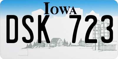 IA license plate DSK723
