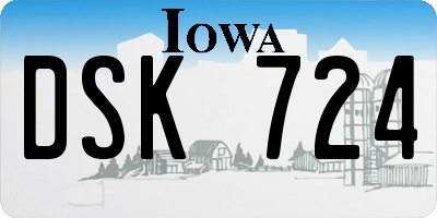 IA license plate DSK724