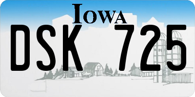 IA license plate DSK725