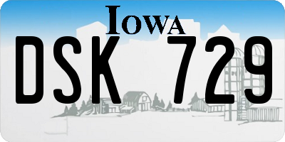 IA license plate DSK729