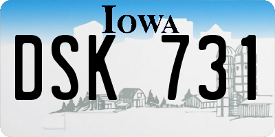IA license plate DSK731