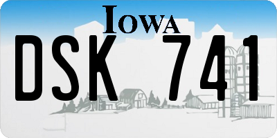 IA license plate DSK741