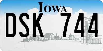 IA license plate DSK744