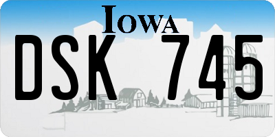 IA license plate DSK745