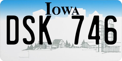 IA license plate DSK746