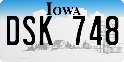 IA license plate DSK748