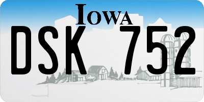 IA license plate DSK752