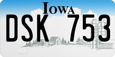 IA license plate DSK753
