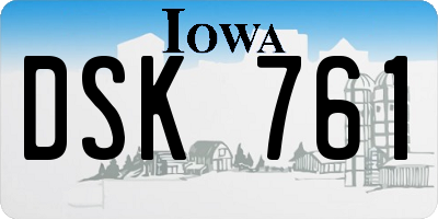 IA license plate DSK761
