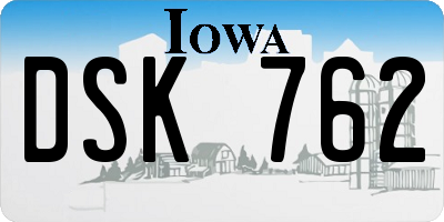IA license plate DSK762