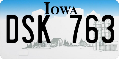 IA license plate DSK763