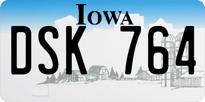 IA license plate DSK764