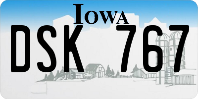 IA license plate DSK767