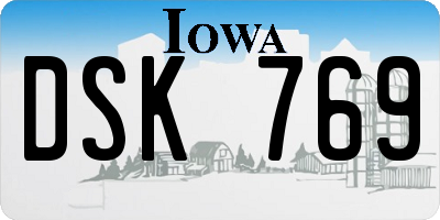 IA license plate DSK769