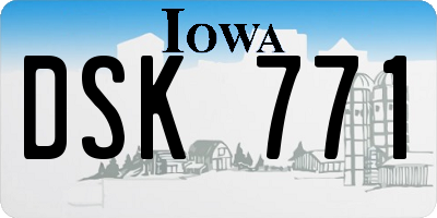 IA license plate DSK771