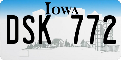 IA license plate DSK772