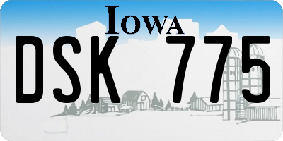 IA license plate DSK775
