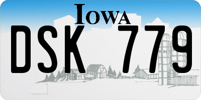 IA license plate DSK779
