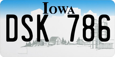 IA license plate DSK786