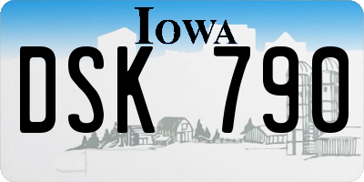 IA license plate DSK790