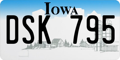 IA license plate DSK795