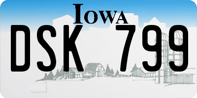 IA license plate DSK799