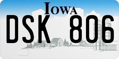 IA license plate DSK806