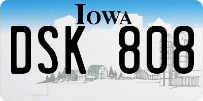 IA license plate DSK808