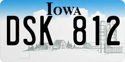 IA license plate DSK812