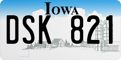IA license plate DSK821