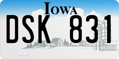IA license plate DSK831