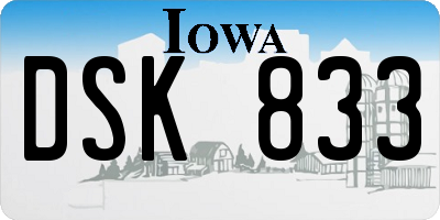IA license plate DSK833