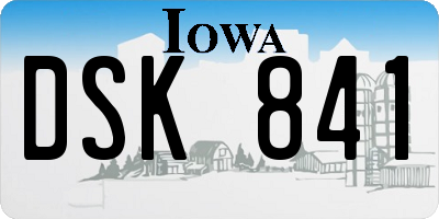 IA license plate DSK841