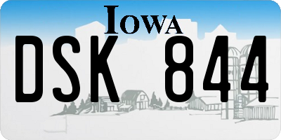 IA license plate DSK844