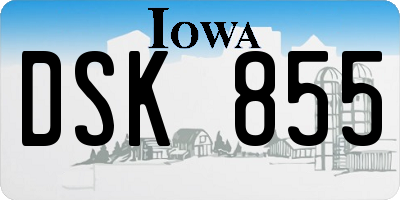 IA license plate DSK855