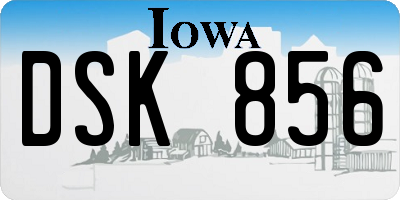 IA license plate DSK856