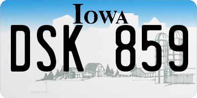 IA license plate DSK859