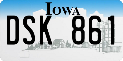 IA license plate DSK861