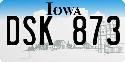 IA license plate DSK873