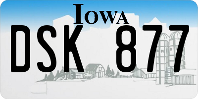 IA license plate DSK877